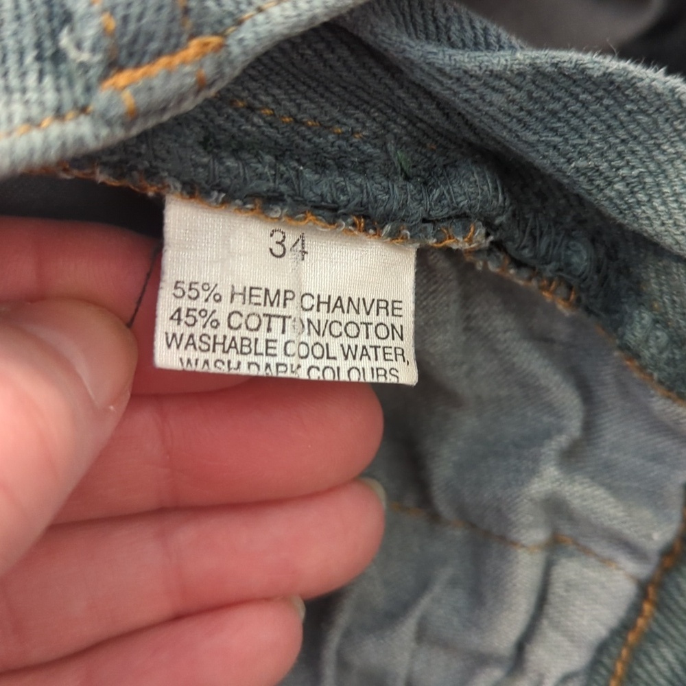 Vintage Hunter Green Hemp Jeans - Picture 6 of 9